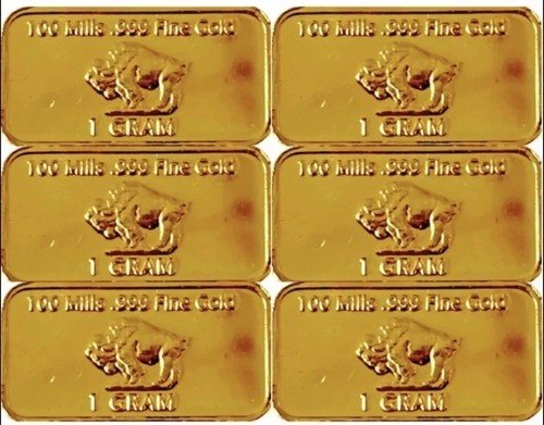 (6) 1 Gram - Gold Buffalo Bullion Bar .999 Fine 24k GOLD BARS