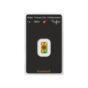 1 gram Gold Bar Argor Heraeus Kinebar Hologram 999.9 Fine in Assay Card