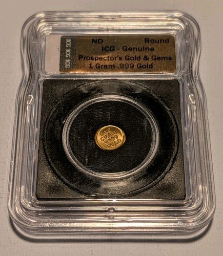 Gold Prospector’s Round 1 Gram .999 - Gold & Gems ICG Genuine Bullion Breakers